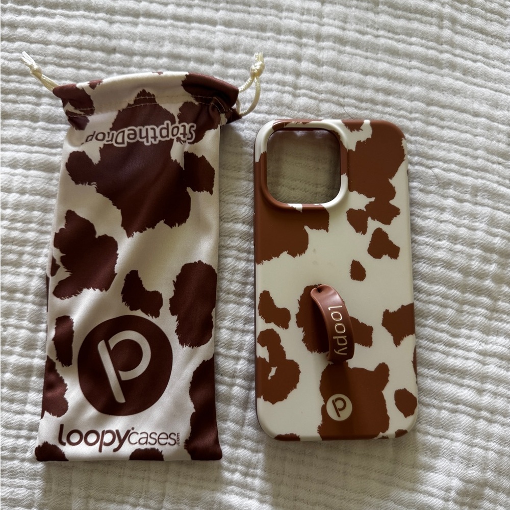 COW PRINT IPHONE 15 PRO MAX LOOPY CASE